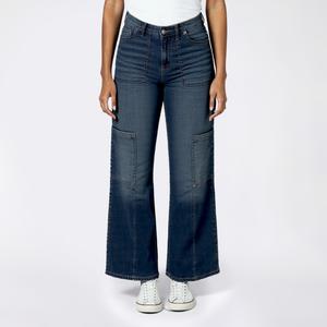 Juniors Celebrity Pink Mid Rise Wide Leg Cargo Jeans